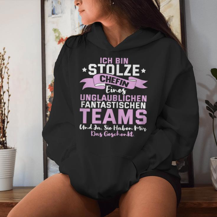 Women's Ich Bin Stolze Chefin Einer Unbelievably Fantastic Team Kapuzenpullover für Damen Geschenke für Sie