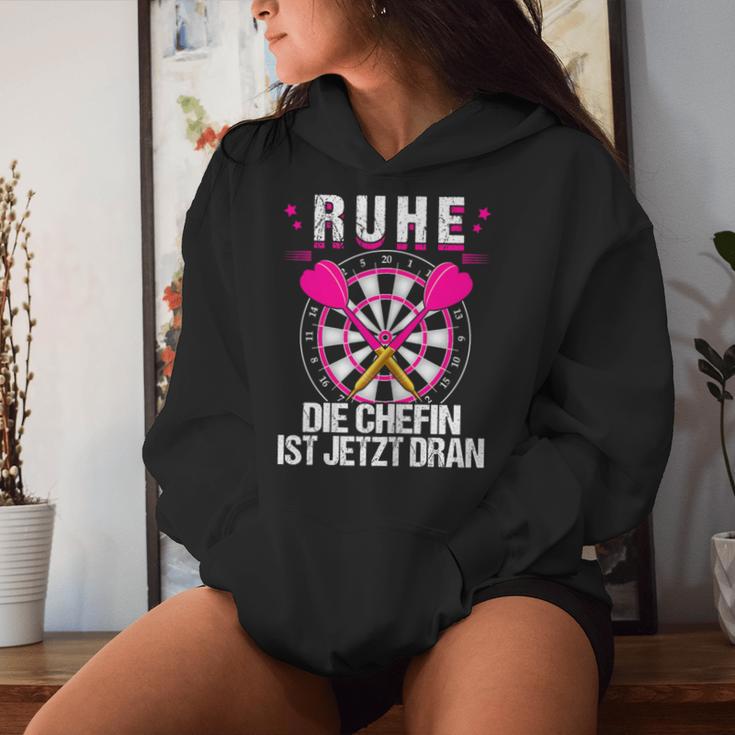 Women's Rest Die Chefin Ist Jetzt Dran Darts Dartter Women's Dart Kapuzenpullover für Damen Geschenke für Sie