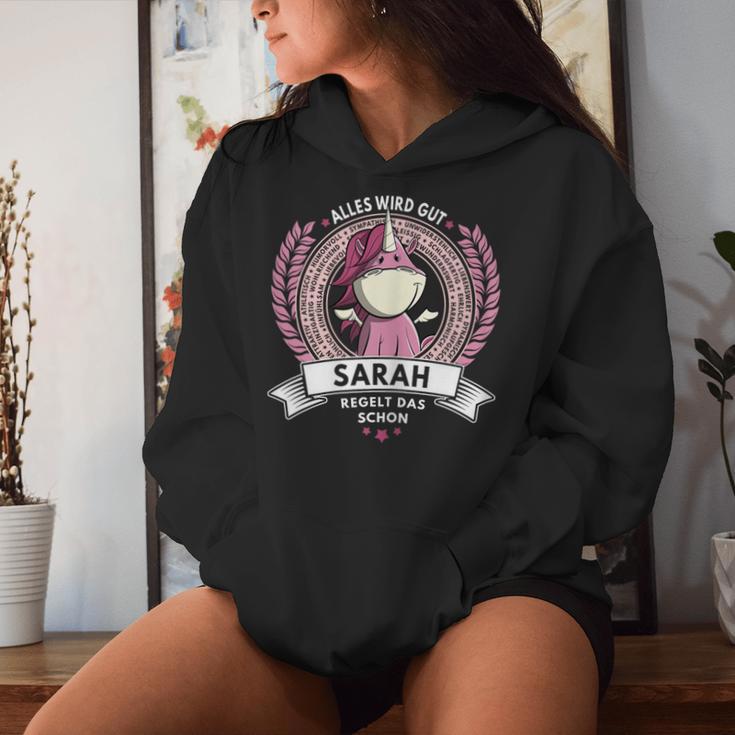 Women's Sarah Name First Name Unicorn Saying Birthday Kapuzenpullover für Damen Geschenke für Sie