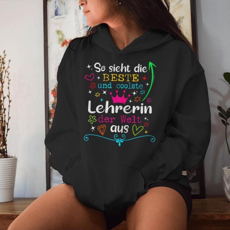 Women's Teacher So Ssieht Die Coolste Beste Teacher Der Welt Aus Kapuzenpullover für Damen Geschenke für Sie