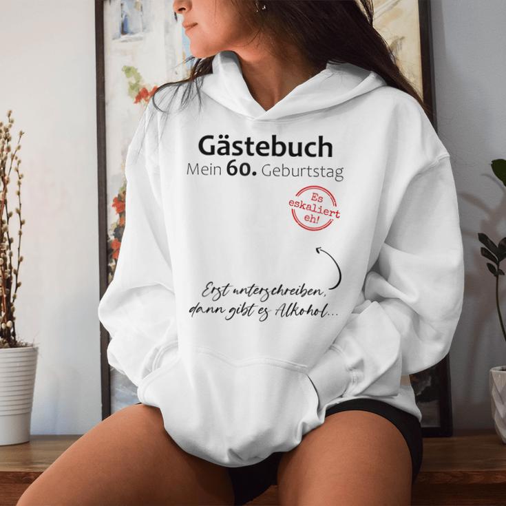 60Th Birthday Party Guest Book Man Woman Decoration Kapuzenpullover für Damen Geschenke für Sie