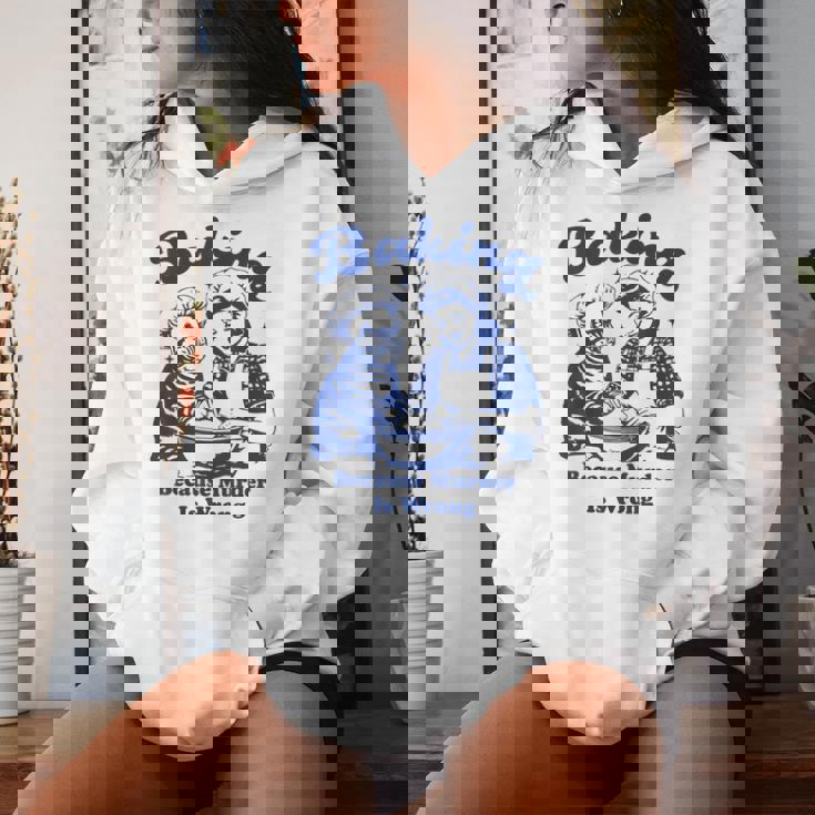 Baking Because Murder Is Wrong Women Baking With Cat Women's Hoodie Gifts for Her