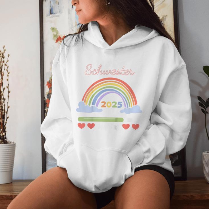 Children's Rainbow Ich Werde Große Schwester 2025 Kapuzenpullover für Damen Geschenke für Sie