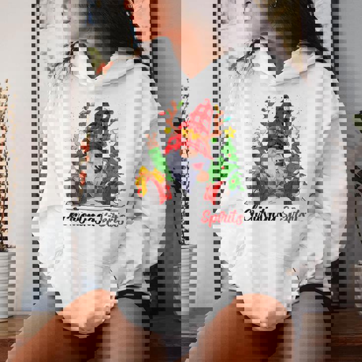 Christmas Spirits Gnome With Wine Family Christmas Women Women's Hoodie Gifts for Her