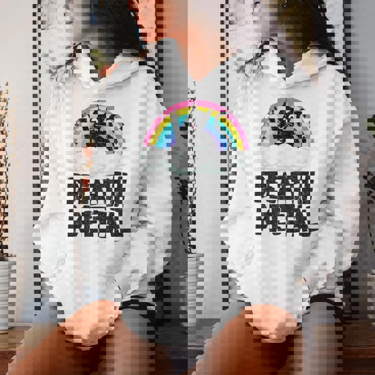 Death Metal Cat Satanic Banda De Punk Rock Para Niños Metal Rainbow Sudadera con capucha para mujer Regalos para ella