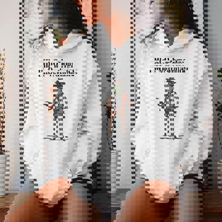 Hold On Partner Im Overstimulated Cowboy Frog & Womens Women Hoodie Gifts for Her