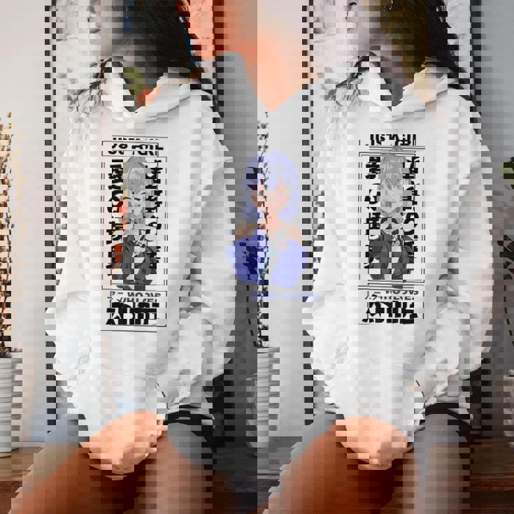 Just A Girl Who Loves Anime Japonés Manga Anime Merch Sudadera con capucha para mujer Regalos para ella