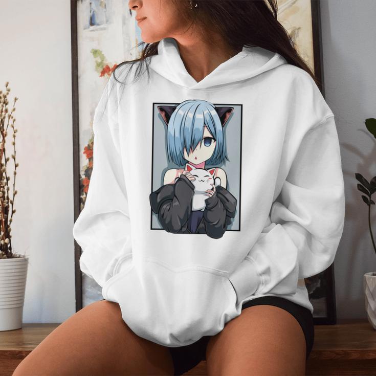 Kawaii Anime Neko Cat Girls Manga Otaku Lovers Pastel Kapuzenpullover für Damen Geschenke für Sie