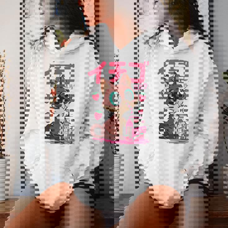 Niños Kawaii Cute Japanese Cat Strawberry Milk Anime For Girls Sudadera con capucha para mujer Regalos para ella