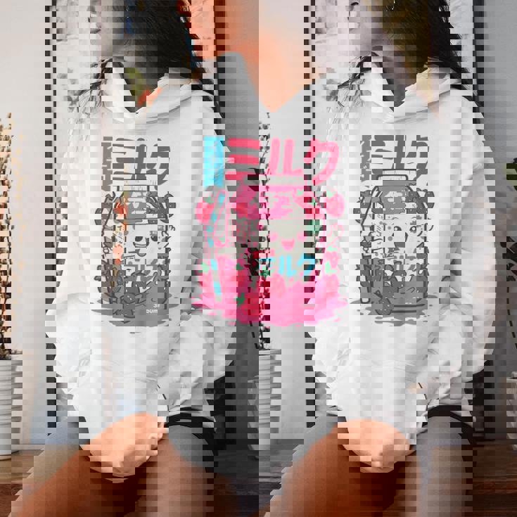 Niños Kawaii Cute Japanese Strawberry Milk Straw Anime For Girls Sudadera con capucha para mujer Regalos para ella