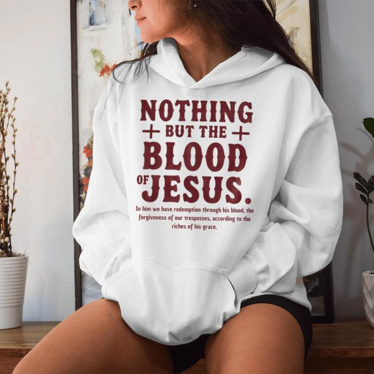 Nothing But The Blood Of Jesus Christian Zitat Kapuzenpullover für Damen Geschenke für Sie