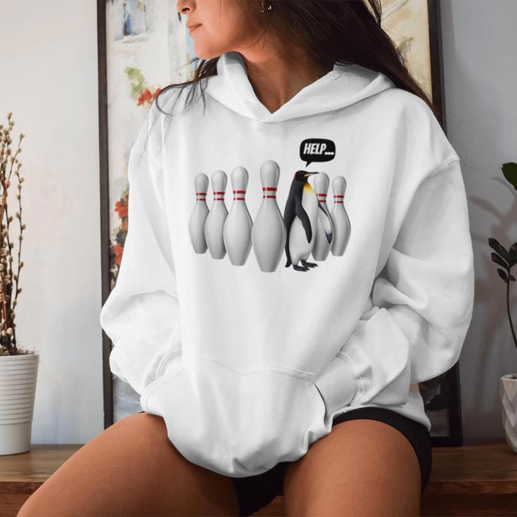 Penguin Pins Bowling Kapuzenpullover für Damen Geschenke für Sie