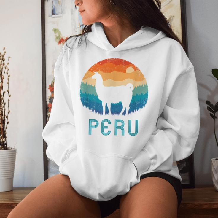 Peru Retro Llamaintage Machu Picchu Alpaca South American Kapuzenpullover für Damen Geschenke für Sie