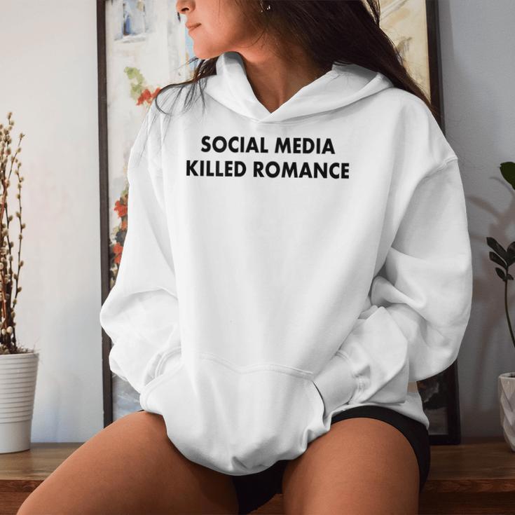 Social Media Killed Romance Gray Kapuzenpullover für Damen Geschenke für Sie