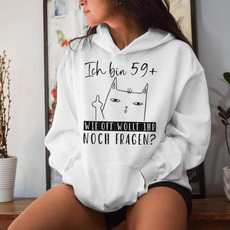 Women's 60Th Birthday Ich Bin 59 Cat 60 Years Woman S Kapuzenpullover für Damen Geschenke für Sie