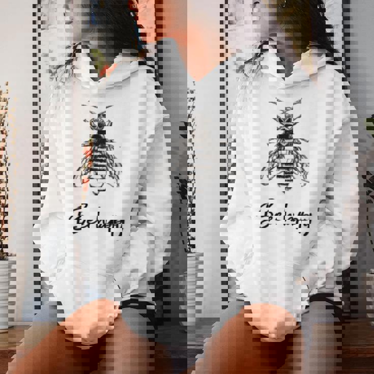 Women's Bee Happy Women's Bee Statement With Print Beekeeper Kapuzenpullover für Damen Geschenke für Sie