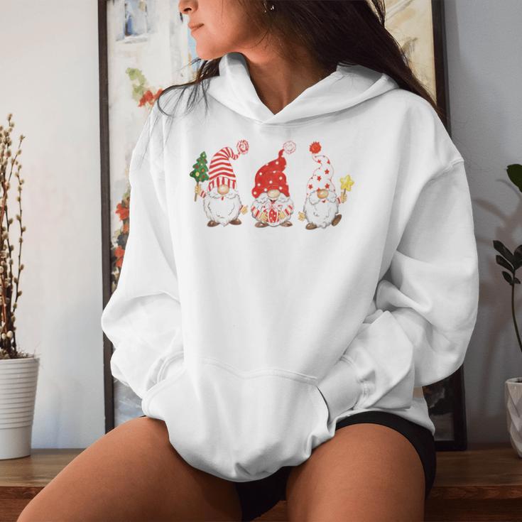 Women's Christmas Jumper Christmas Gnome Gnome Long-Sleeved Kapuzenpullover für Damen Geschenke für Sie