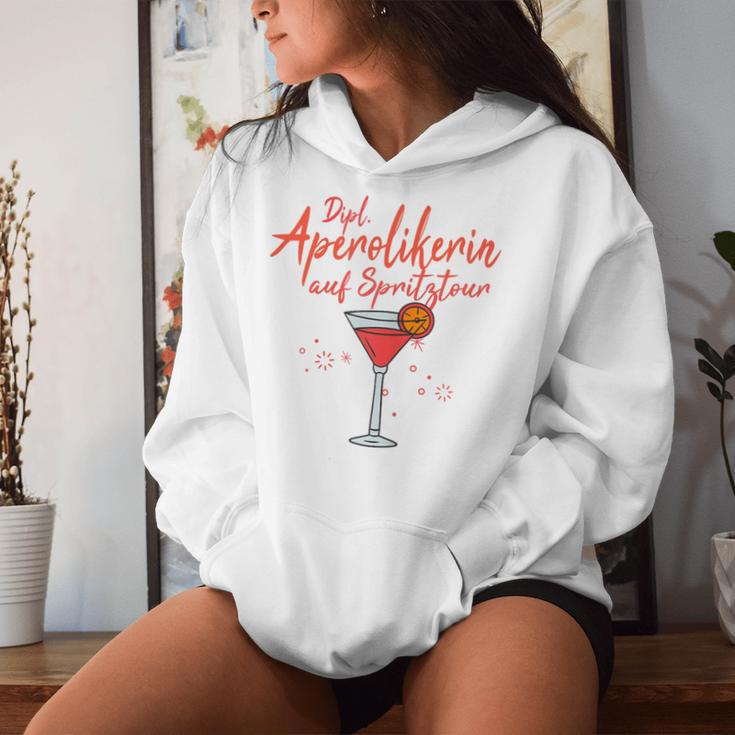 Women's Dipl Aperolian On Spritztour Humour Fun S Kapuzenpullover für Damen Geschenke für Sie