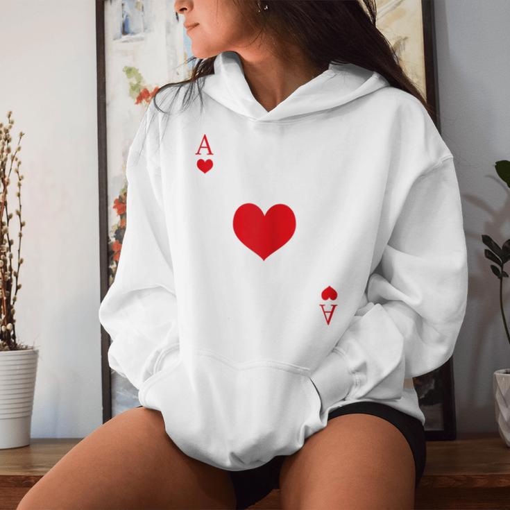 Women's Heart Ass Costume Playing Card Game Poker Skat Carnival Kapuzenpullover für Damen Geschenke für Sie