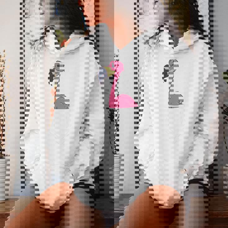 Women's Pink Flamingo In Pocket Kapuzenpullover für Damen Geschenke für Sie