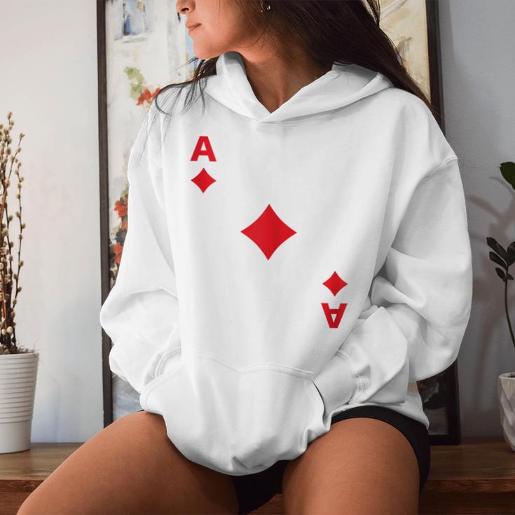 Women's Playing Card Chequered Ace Card Costume Fancy Dress Ass Groups Kapuzenpullover für Damen Geschenke für Sie