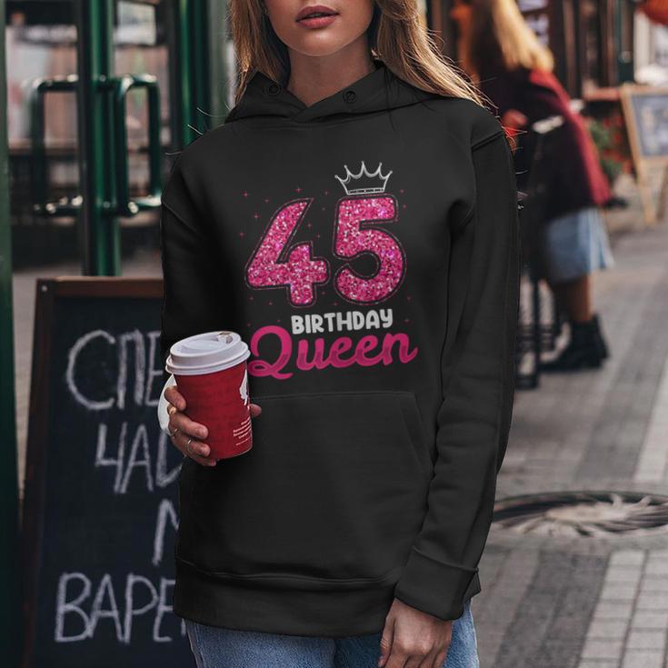 45 Geburtstag Süßes Krone Queen Für Frau 45 Jahre Kapuzenpullover für Damen Lustige Geschenke