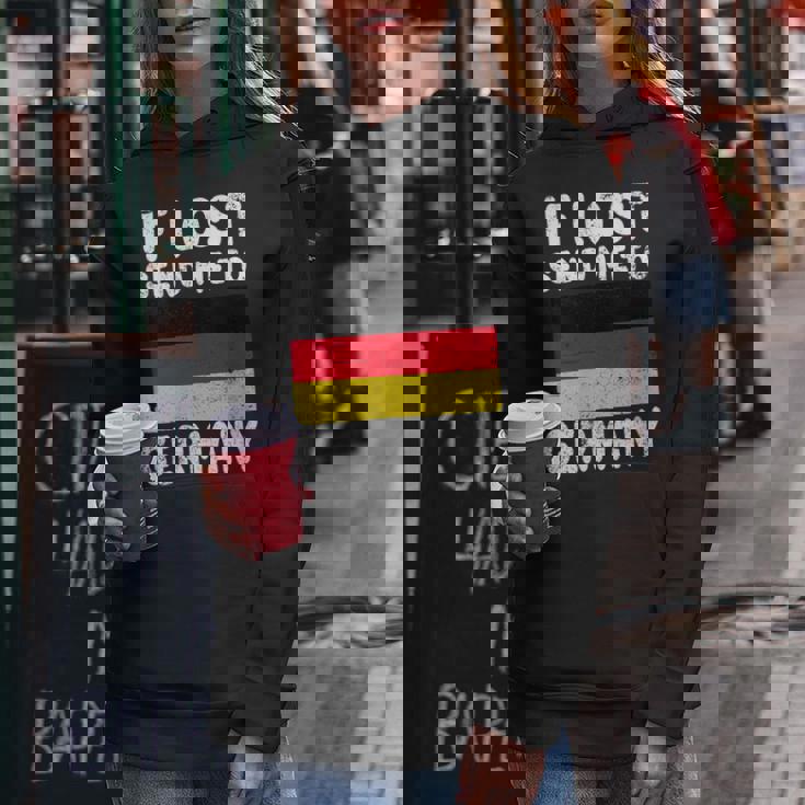 Bandera De Alemania Recuerdo – If Lost Send Me To Germany Cuello Sudadera con capucha para mujer Regalos divertidos