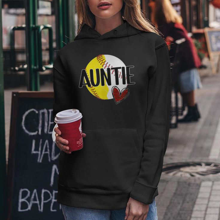 Baseball Softball Auntie Proud Softball Baseball Aunt Women Hoodie Funny Gifts