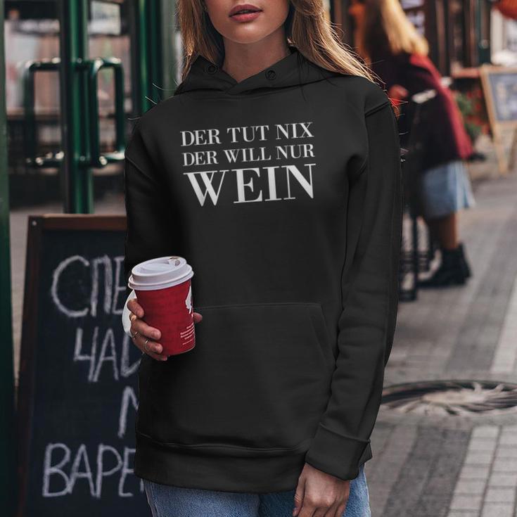 Der Tut Nix Der Will Nur Wein Wine Lovers Red Wine Kapuzenpullover für Damen Lustige Geschenke