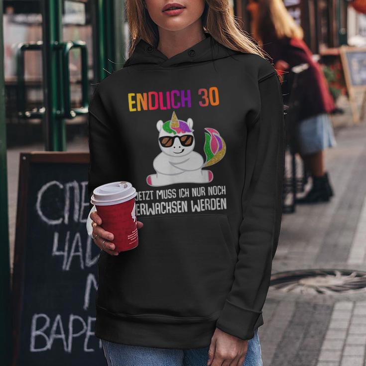 Endlich 30 Jetzt Muss Ich Nur Noch Erwachsen Women's Unicorn Kapuzenpullover für Damen Lustige Geschenke