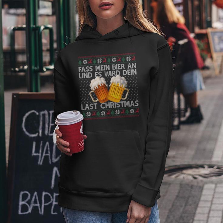 Fass Mein Beer An Und Es Wird Dein Last Christmas Xmas Beer Kapuzenpullover für Damen Lustige Geschenke