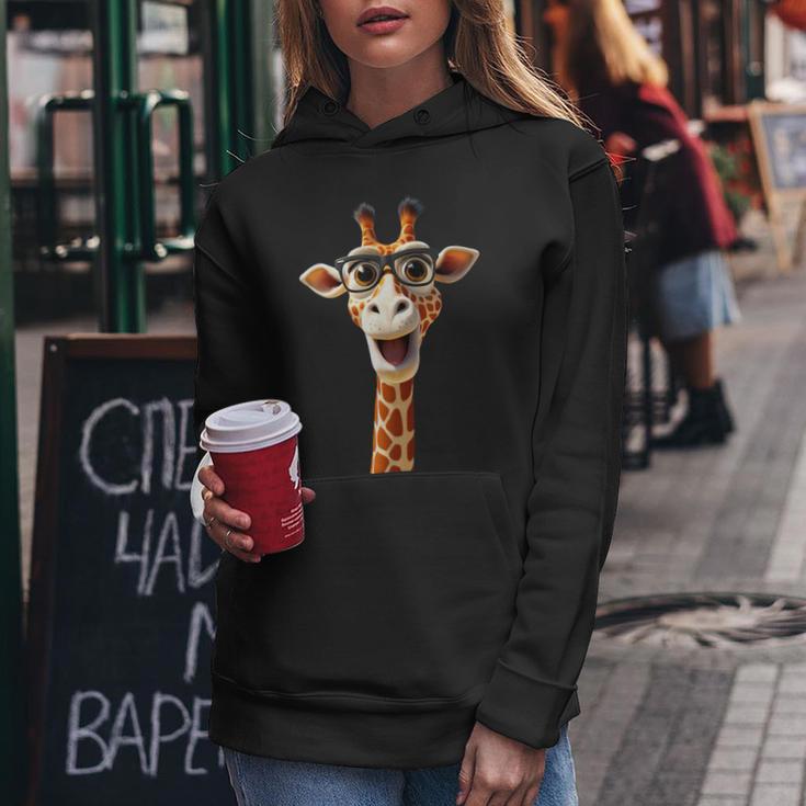 Giraffe Mit Sonnenbrille Afrika Safari Wildnis Süße Giraffen Kapuzenpullover für Damen Lustige Geschenke