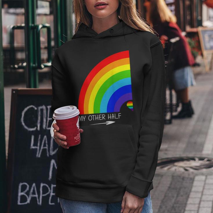 My Other Half Gay Couple Rainbow Pride Cool Lgbt Kapuzenpullover für Damen Lustige Geschenke