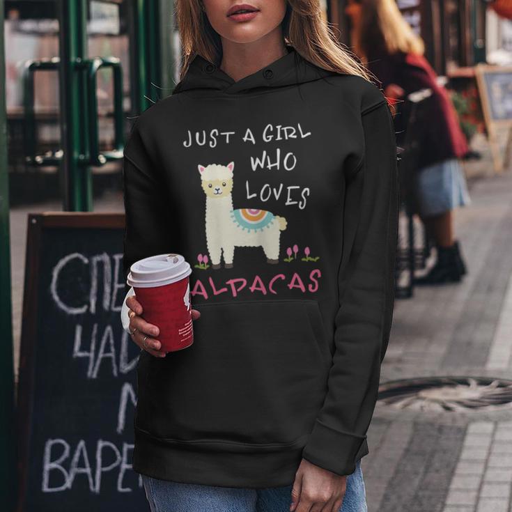 Just A Girl Who Loves Alpacas Alpacas Slogan Kapuzenpullover für Damen Lustige Geschenke