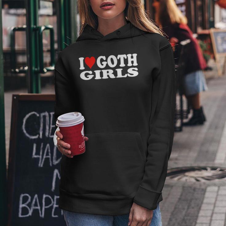 I Love Goth Girls I Heart Goth Girls Kapuzenpullover für Damen Lustige Geschenke