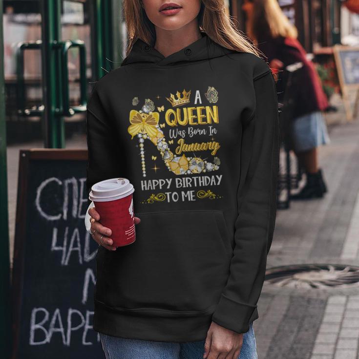 A Queen Was Born In January Happy Birthday Kapuzenpullover für Damen Lustige Geschenke