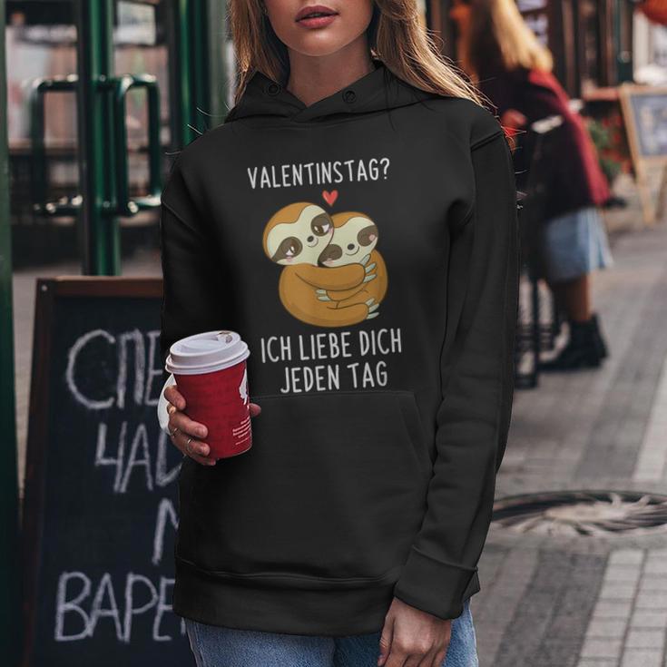 Valentine's Day Ich Liebe Dich Jeden Tag Sloth Couple Kapuzenpullover für Damen Lustige Geschenke
