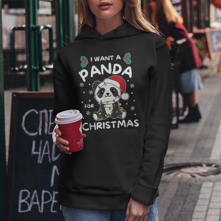 I Want A Panda For Christmas Cute Pandas Kapuzenpullover für Damen Lustige Geschenke