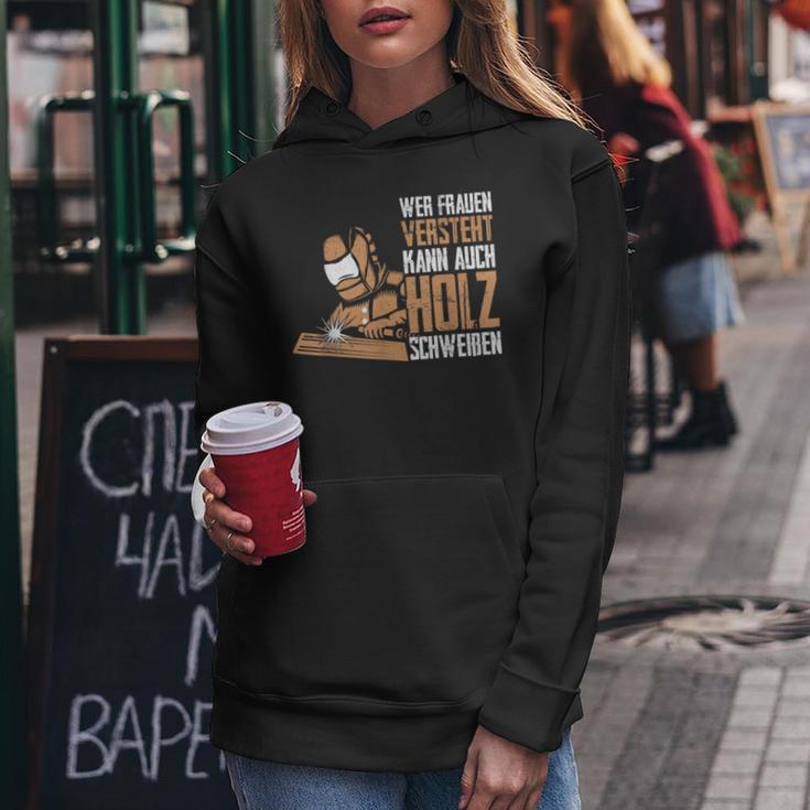 Wer Frauen Understands Can Also Wood Sweat Kapuzenpullover für Damen Lustige Geschenke