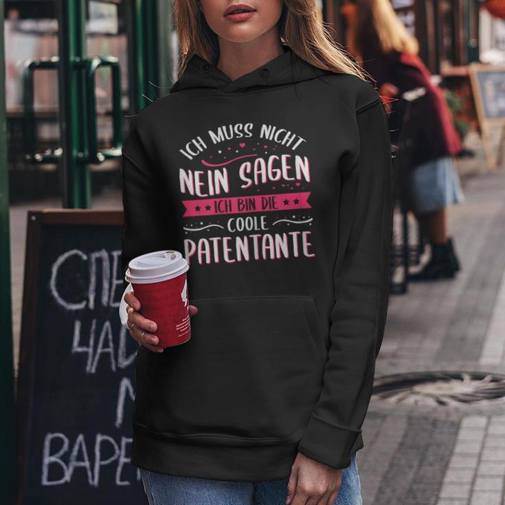 Women's Ich Muss Nicht Nein Sagen Ich Bin Die Coole Patentantant Kapuzenpullover für Damen Lustige Geschenke