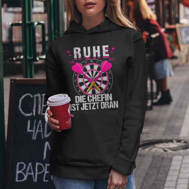 Women's Rest Die Chefin Ist Jetzt Dran Darts Dartter Women's Dart Kapuzenpullover für Damen Lustige Geschenke