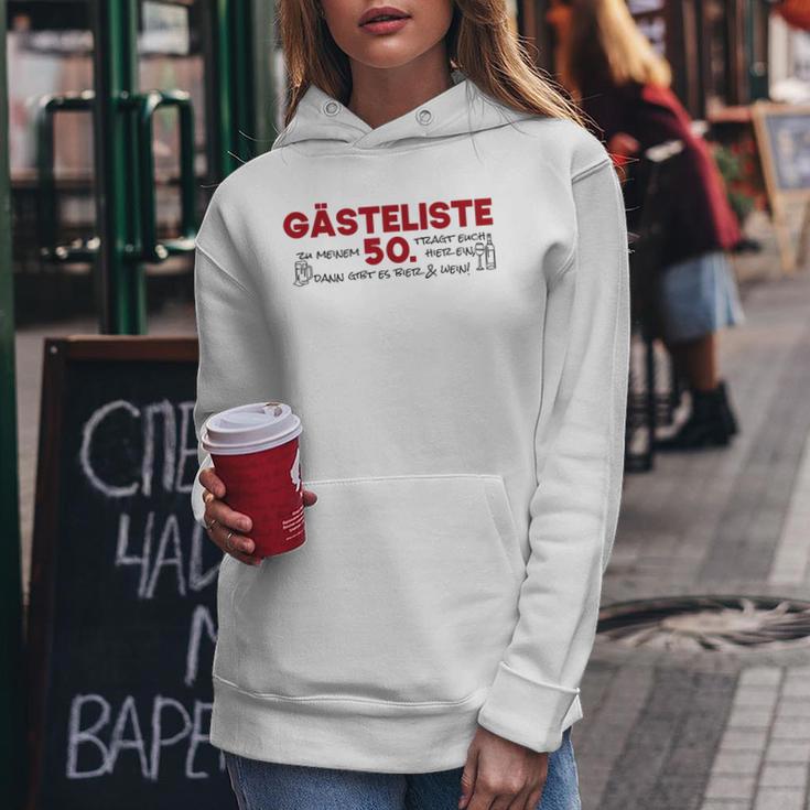 Guest List 50Th Guest List Guest Book 50Th Birthday Woman Man Kapuzenpullover für Damen Lustige Geschenke