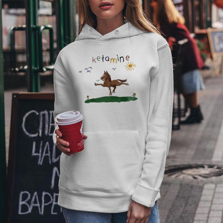 Ketamineintage Colourful Ketamine Horse Blue Kapuzenpullover für Damen Lustige Geschenke