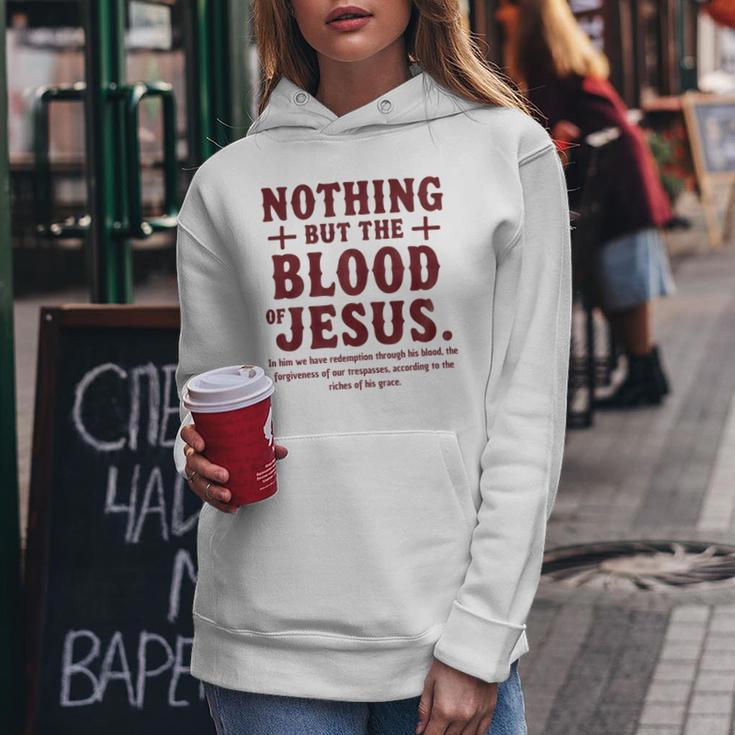 Nothing But The Blood Of Jesus Christian Zitat Kapuzenpullover für Damen Lustige Geschenke