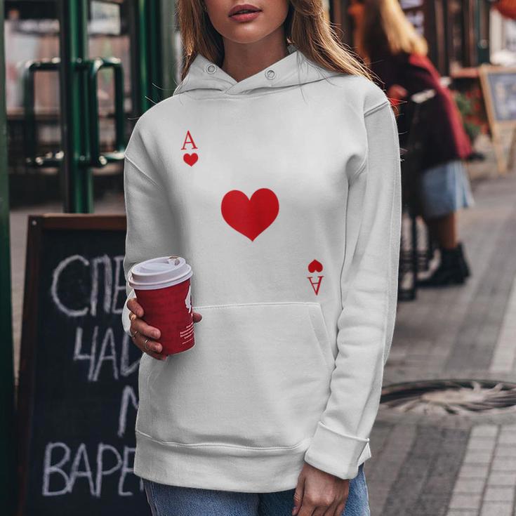 Women's Heart Ass Costume Playing Card Game Poker Skat Carnival Kapuzenpullover für Damen Lustige Geschenke