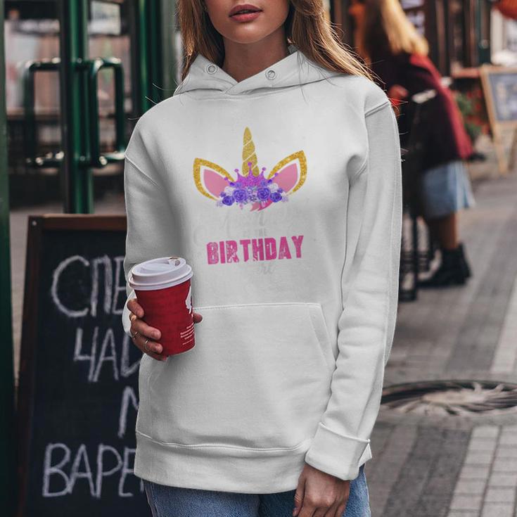 Women's Mummy Of The Birthday Girl Unicorn Mum Birthday Party Mother Blue Kapuzenpullover für Damen Lustige Geschenke