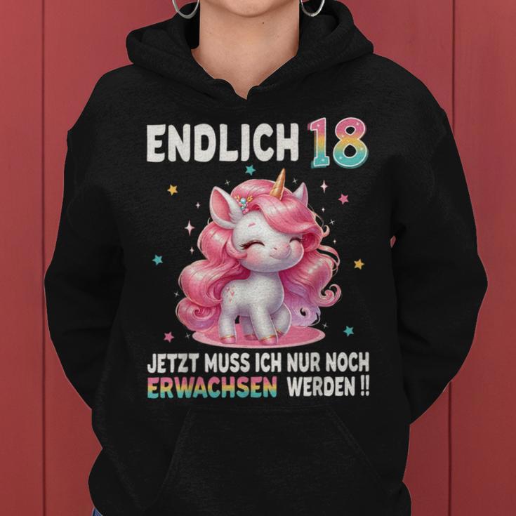 18Th Birthday Girl 18 Years Party Outfit Unicorn Kapuzenpullover für Damen