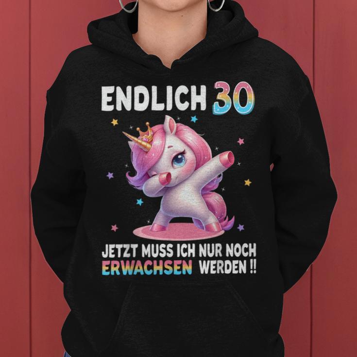 30Th Birthday Woman 30 Years Party Outfit Unicorn Kapuzenpullover für Damen