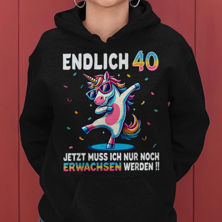 40Th Birthday Woman Man Party Outfit Unicorn Kapuzenpullover für Damen