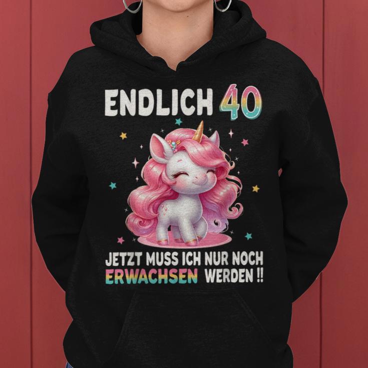 40Th Birthday Woman Party Outfit Unicorn Kapuzenpullover für Damen